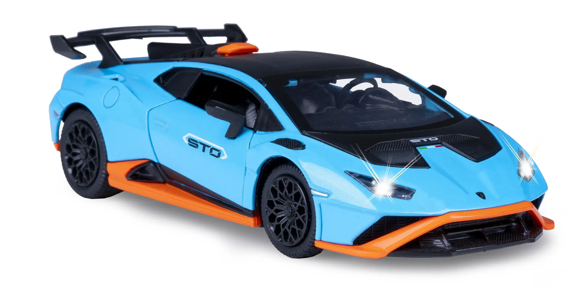 Bild: 4042774475659 | Lamborghini Huracán STO Diecast 1:32 blau inkl. Knopfzellen | 402616