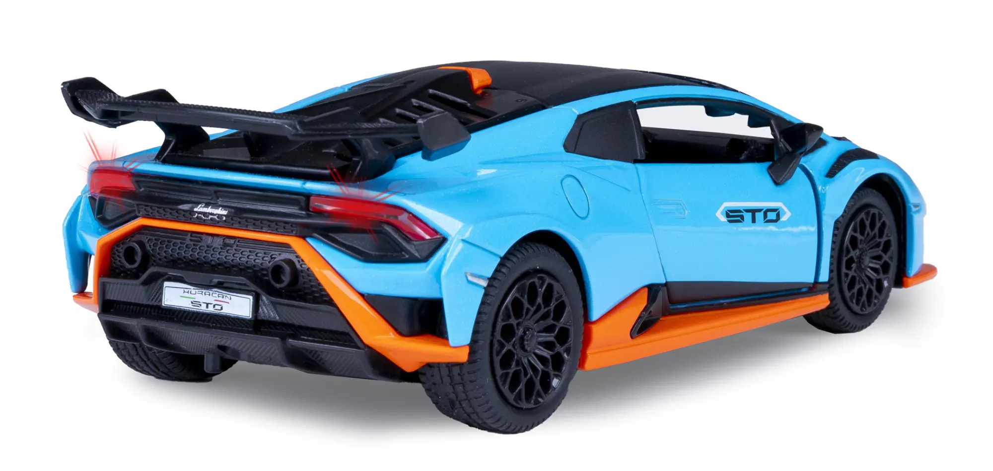 Bild: 4042774475659 | Lamborghini Huracán STO Diecast 1:32 blau inkl. Knopfzellen | 402616
