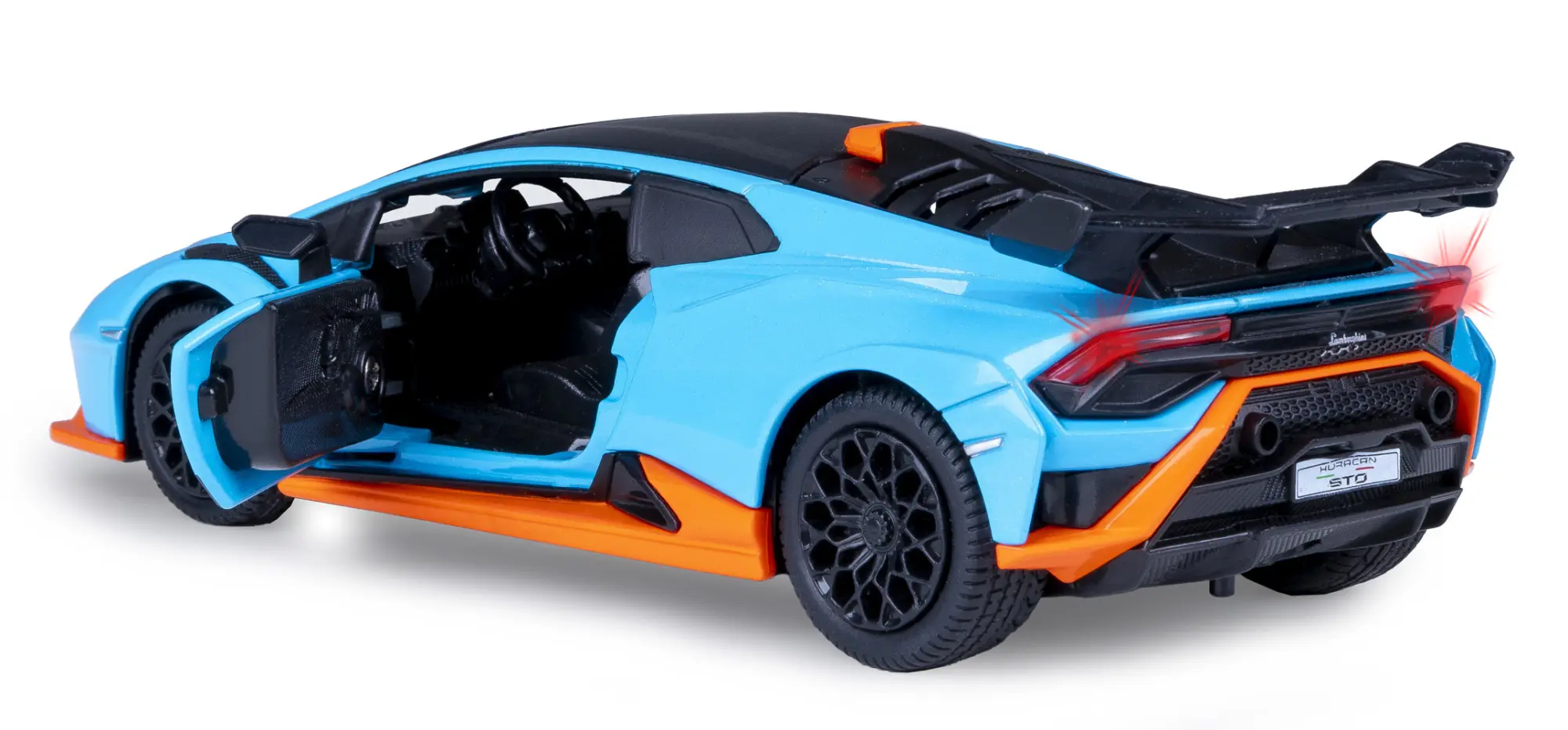 Bild: 4042774475659 | Lamborghini Huracán STO Diecast 1:32 blau inkl. Knopfzellen | 402616