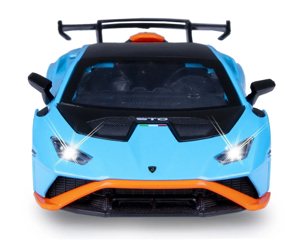 Bild: 4042774475659 | Lamborghini Huracán STO Diecast 1:32 blau inkl. Knopfzellen | 402616