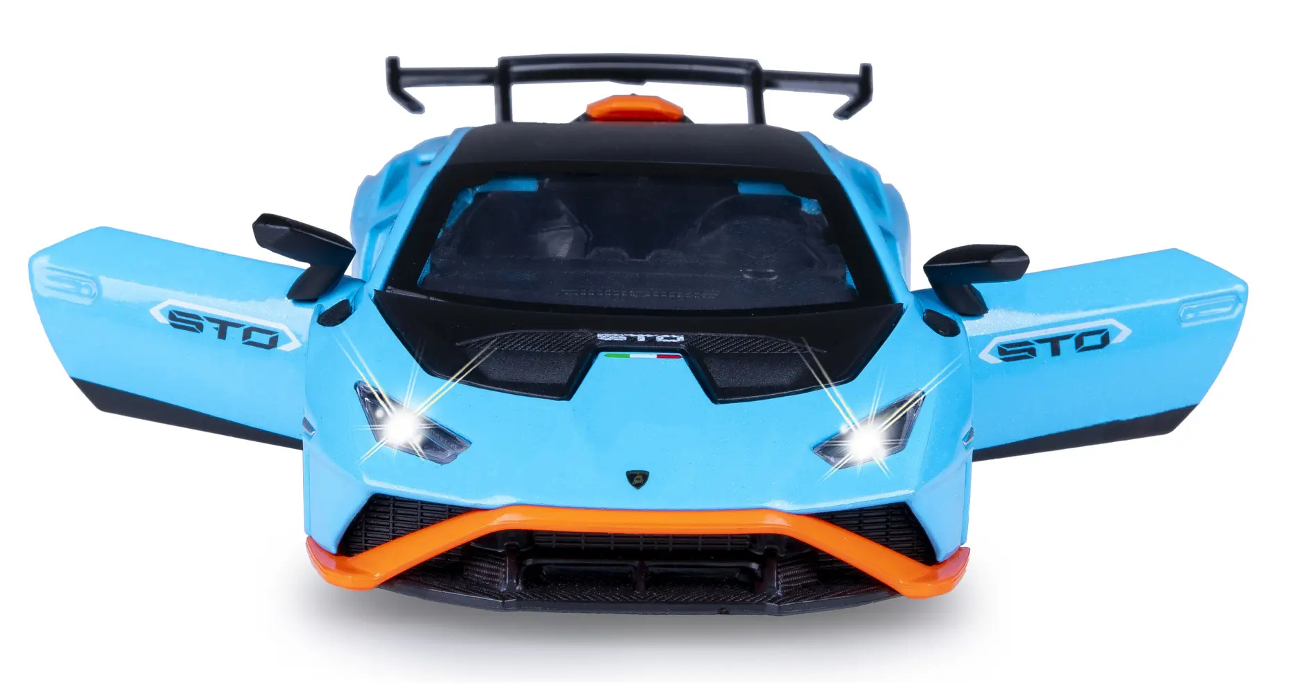 Bild: 4042774475659 | Lamborghini Huracán STO Diecast 1:32 blau inkl. Knopfzellen | 402616