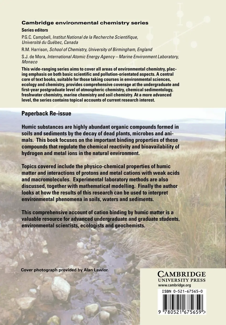 Rückseite: 9780521675659 | Cation Binding by Humic Substances | Edward Tipping | Taschenbuch
