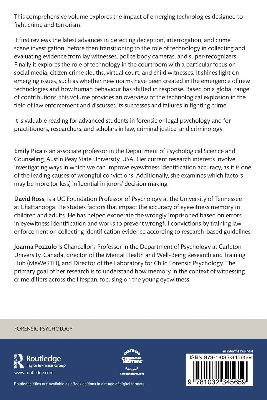 Rückseite: 9781032345659 | The Impact of Technology on the Criminal Justice System | Pica (u. a.)