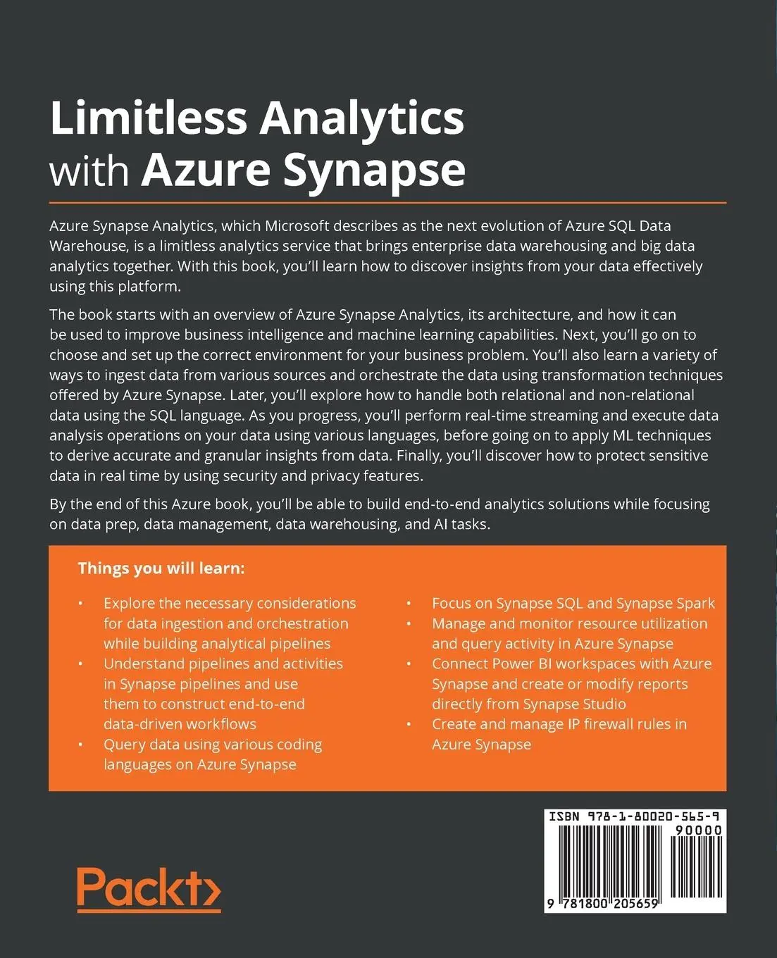 Rückseite: 9781800205659 | Limitless Analytics with Azure Synapse | Prashant Kumar Mishra | Buch