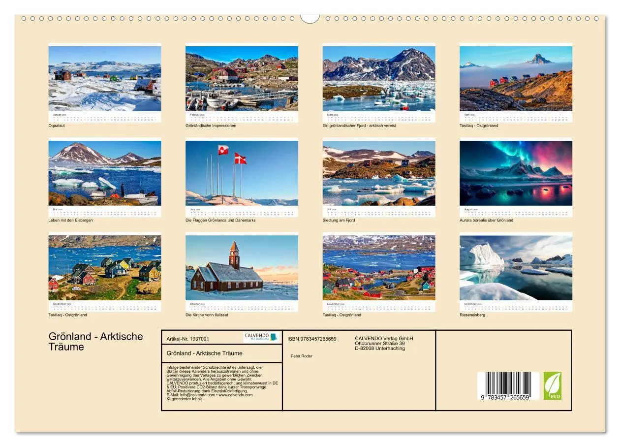 Bild: 9783457265659 | Grönland - Arktische Träume (hochwertiger Premium Wandkalender 2026...