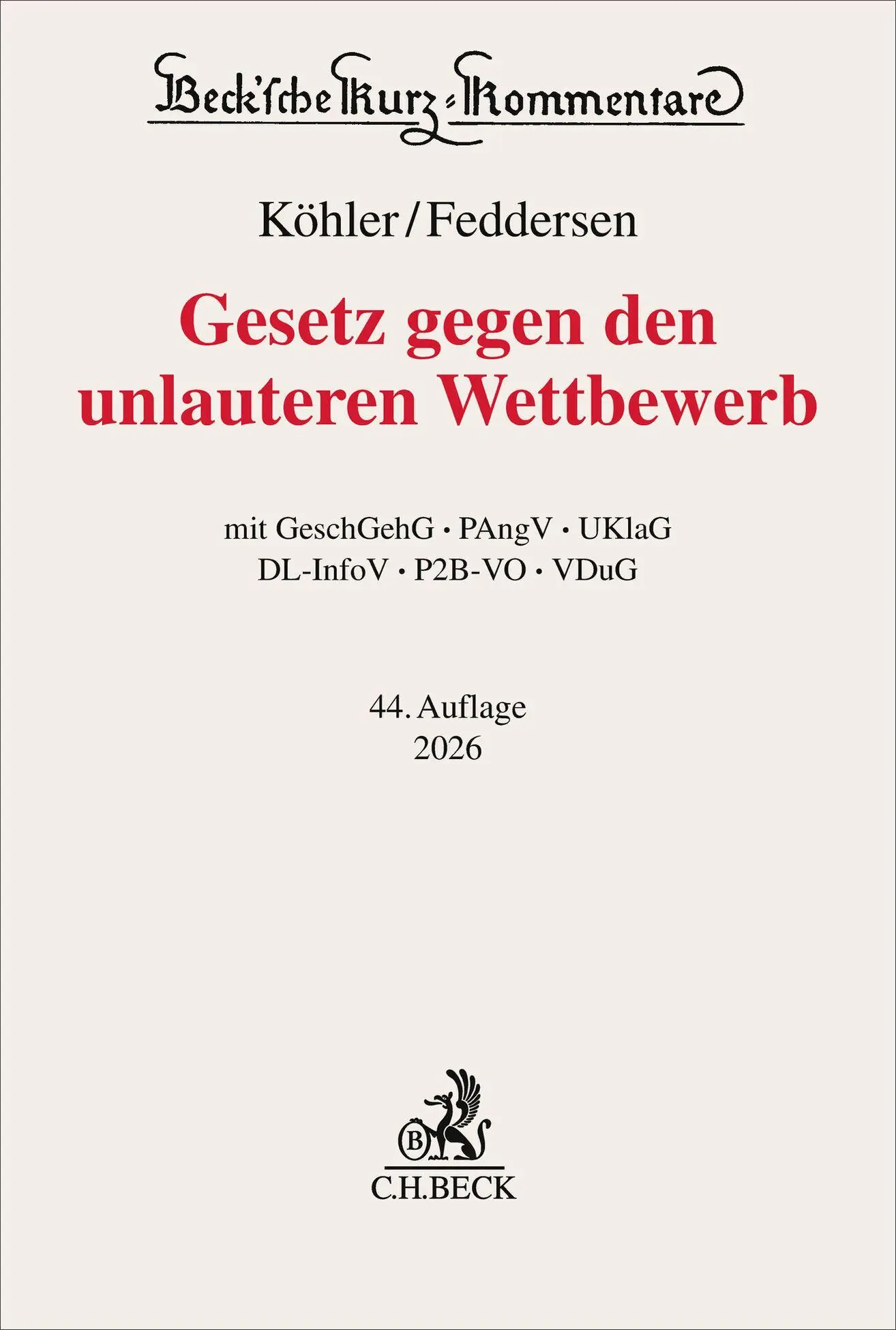 Cover: 9783406835759 | Gesetz gegen den unlauteren Wettbewerb. UWG | Helmut Köhler (u. a.)