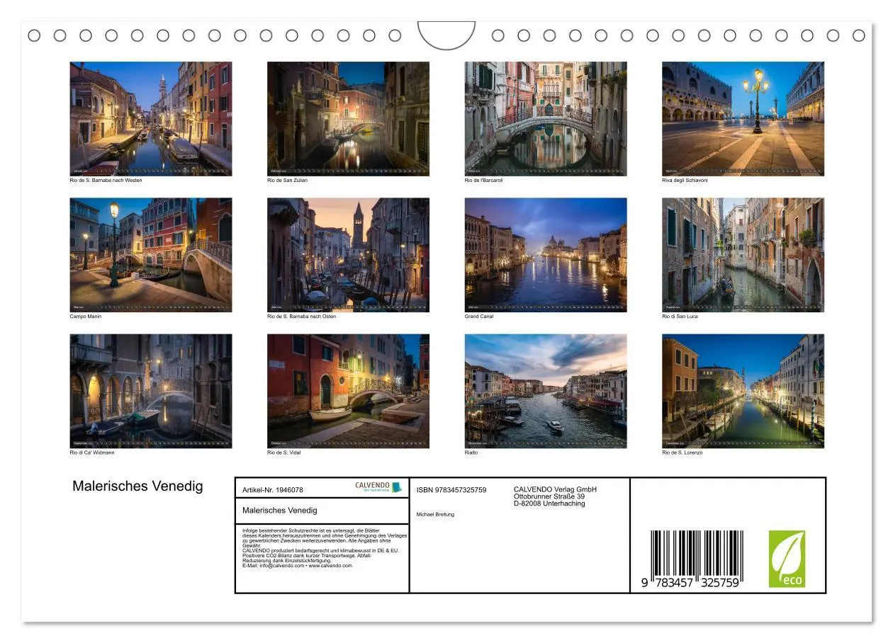 Bild: 9783457325759 | Malerisches Venedig (Wandkalender 2026 DIN A4 quer), CALVENDO...