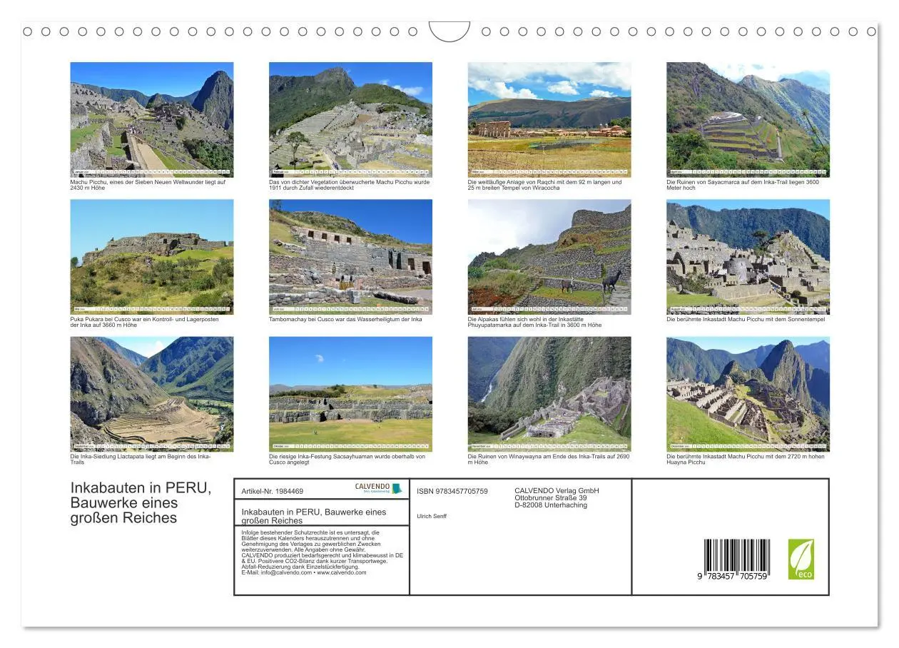 Bild: 9783457705759 | Inkabauten in PERU, Bauwerke eines großen Reiches (Wandkalender...