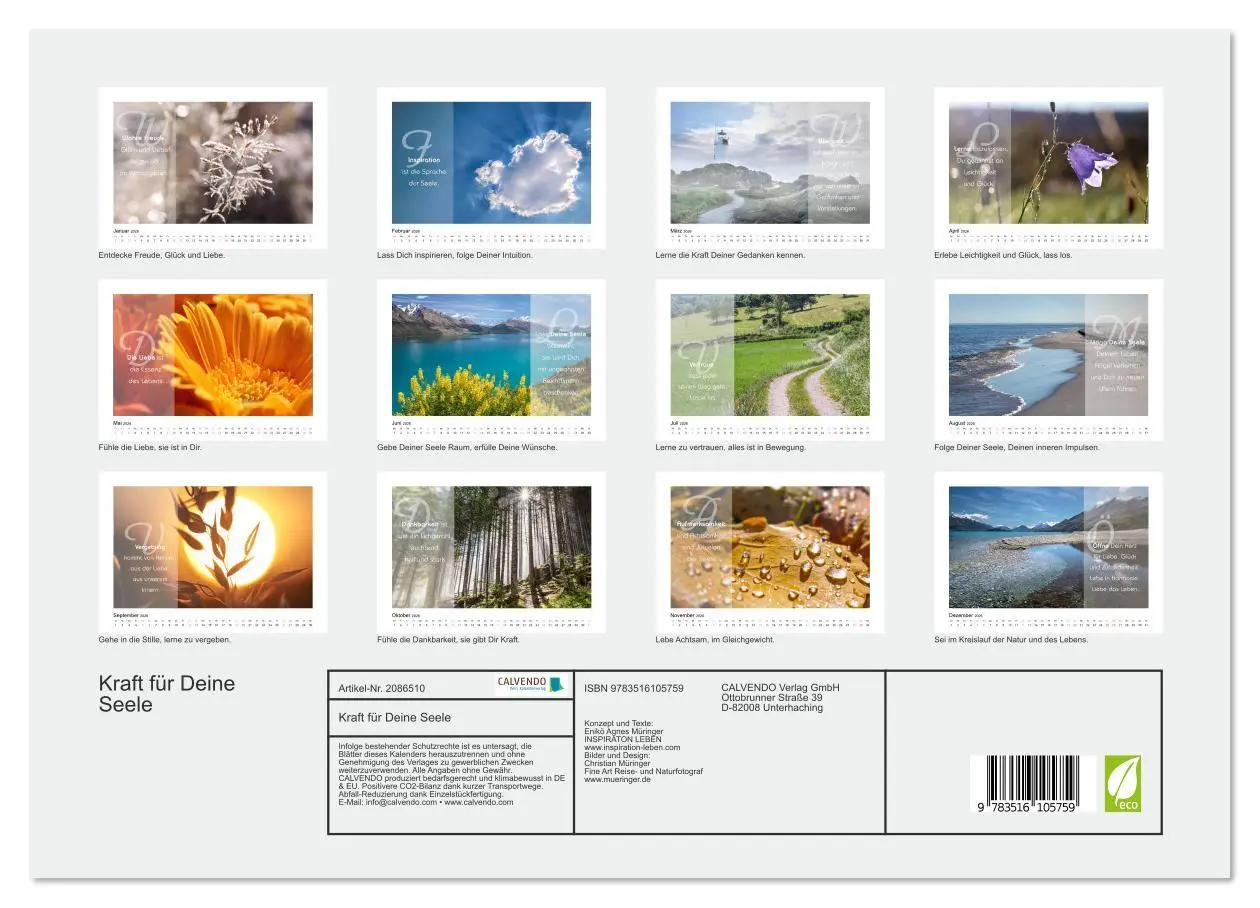 Bild: 9783516105759 | Kraft für Deine Seele (Wandkalender 2026 DIN A3 quer), CALVENDO...