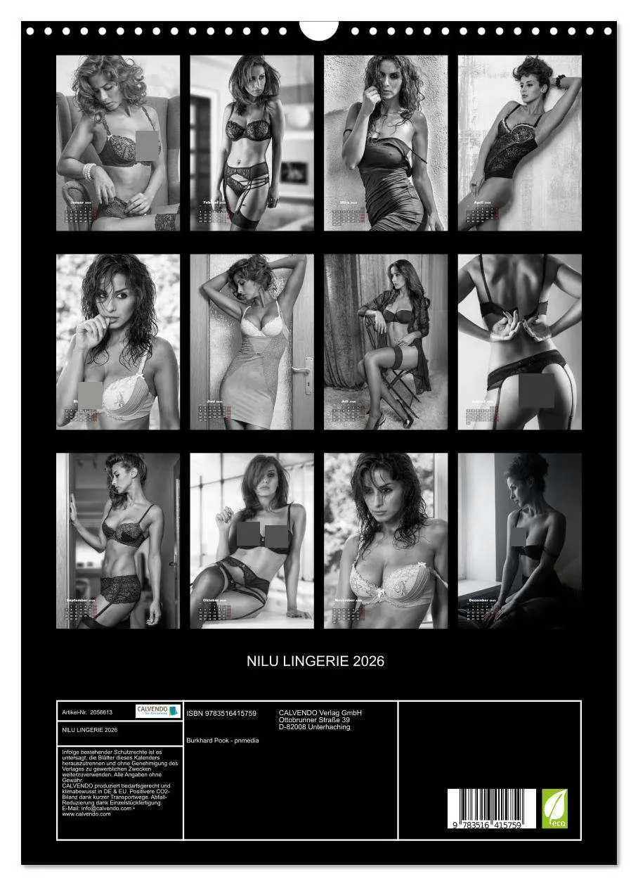 Bild: 9783516415759 | NILU LINGERIE 2026 (Wandkalender 2026 DIN A3 hoch), CALVENDO...