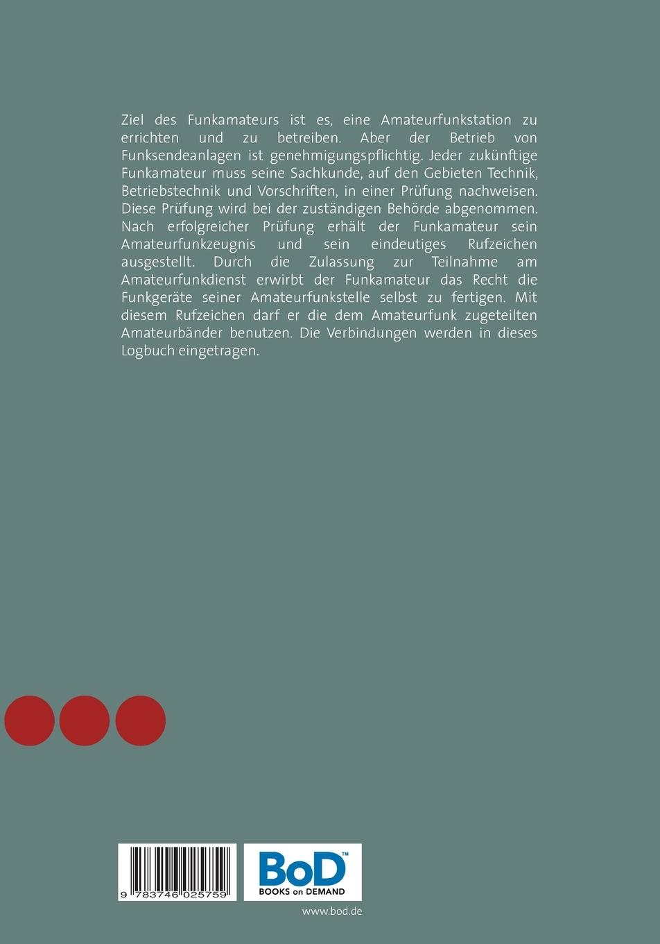 Rückseite: 9783746025759 | Logbuch für Funkamateure | DG 2 DAE | Uwe H. Sültz | Taschenbuch