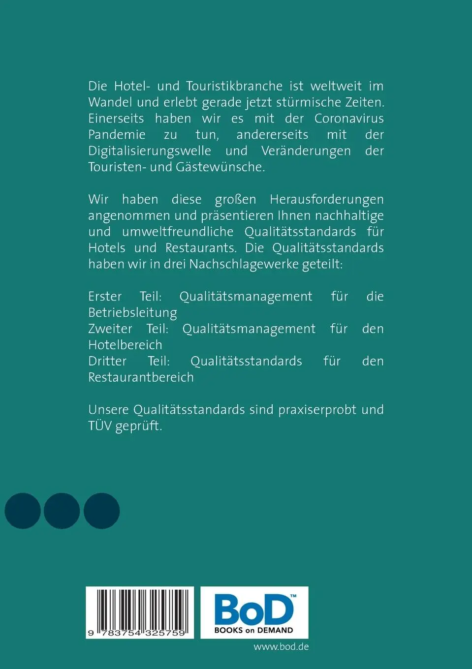 Rückseite: 9783754325759 | Nachhaltige und umweltfreundliche Qualitätsstandards für Hotels und...