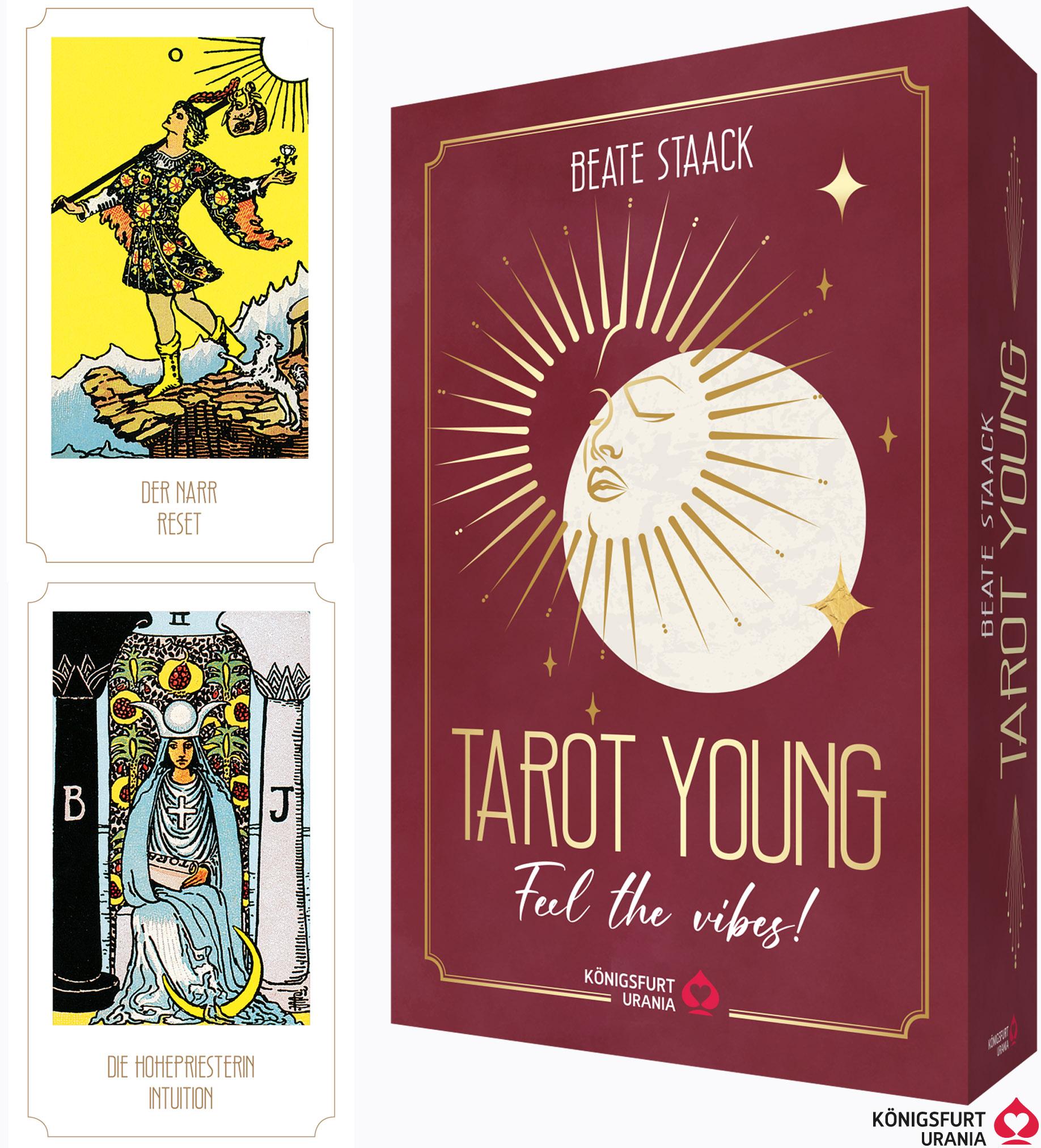 Cover: 9783868265859 | Tarot Young - Feel the Vibes! | 78 Tarotkarten und 208-seitiges Buch