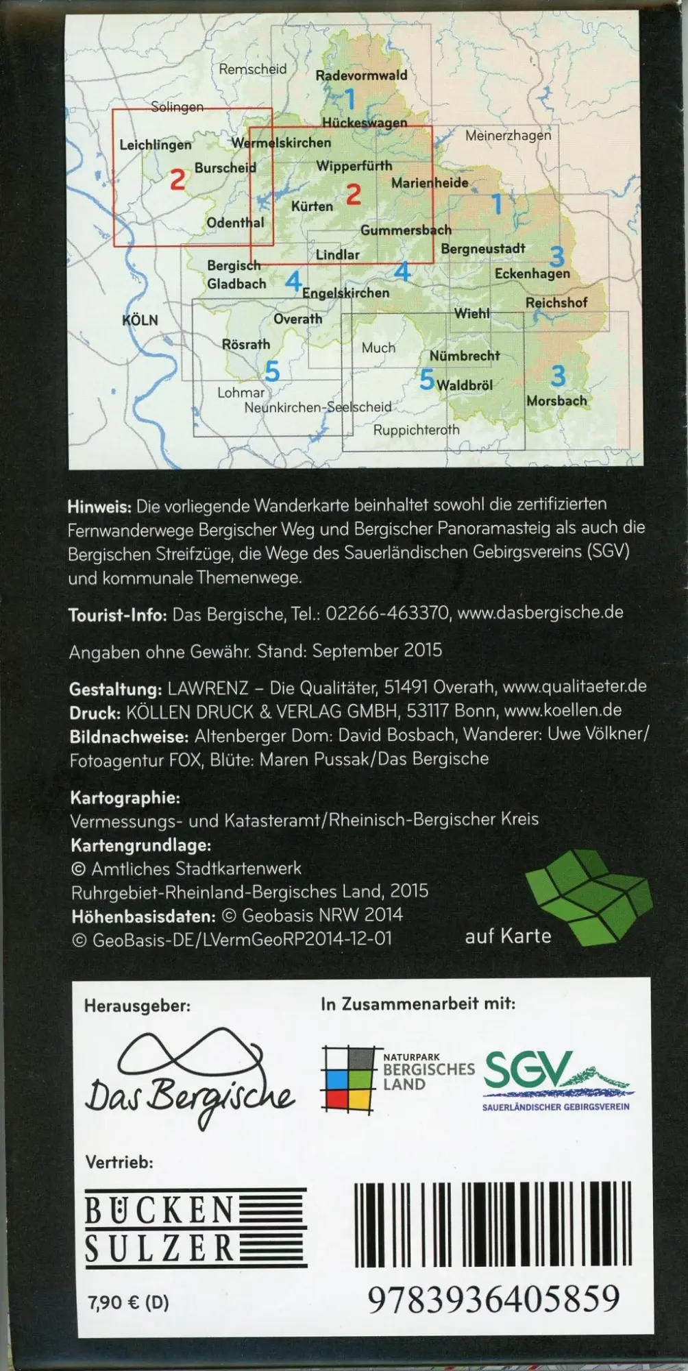 Bild: 9783936405859 | Naturpark Bergisches Land 1:25.000 | (Land-)Karte | Deutsch | 2015