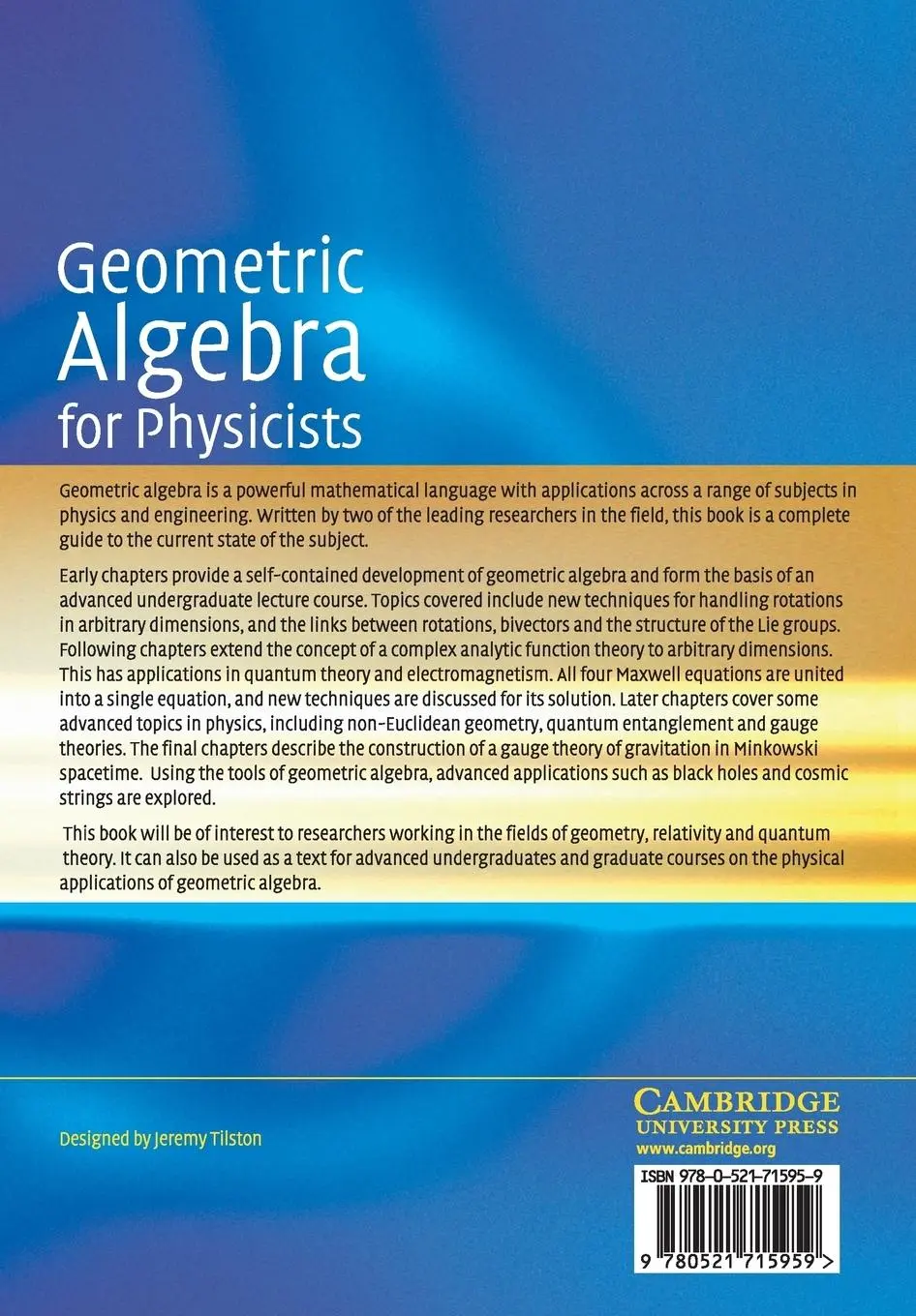 Rückseite: 9780521715959 | Geometric Algebra for Physicists | Chris Doran | Taschenbuch | 2007