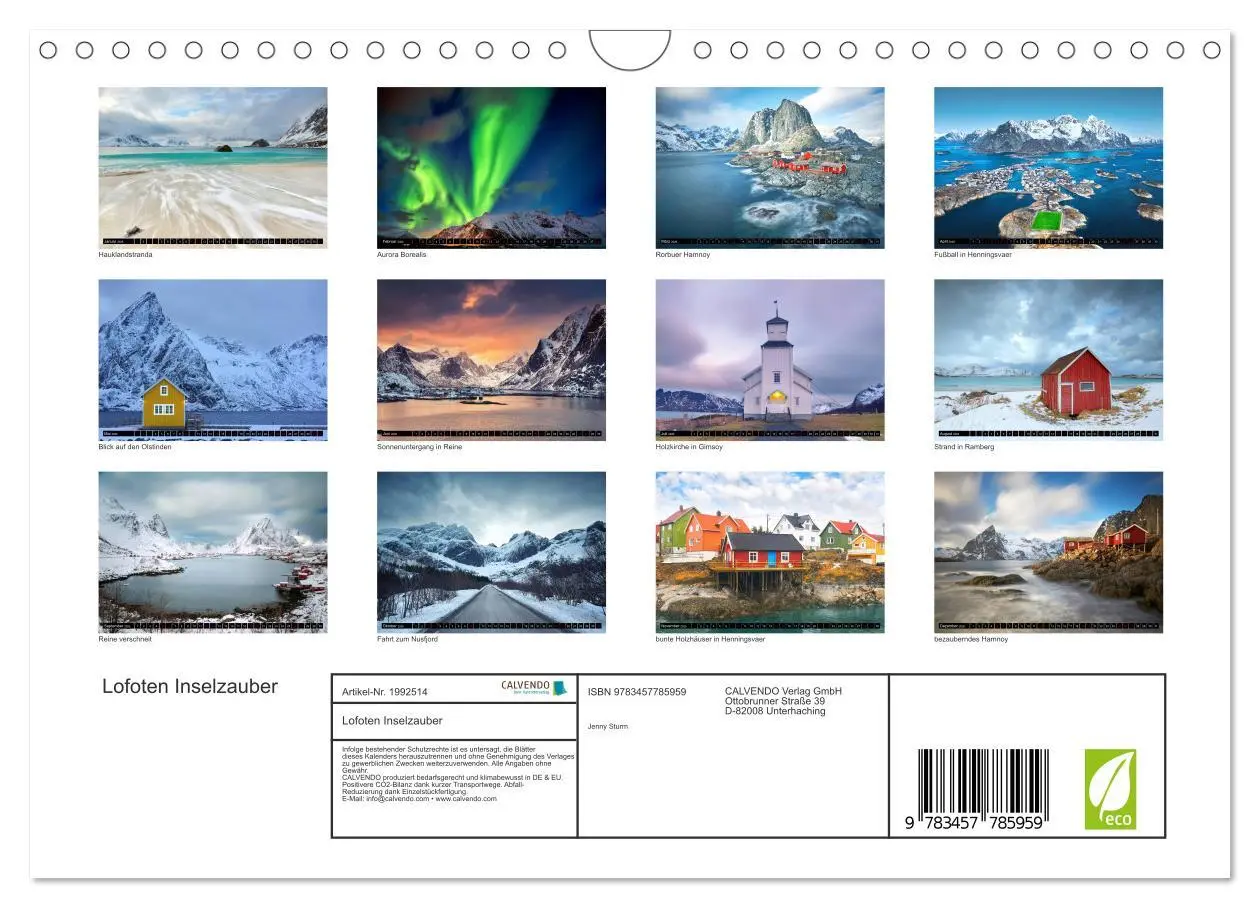 Bild: 9783457785959 | Lofoten Inselzauber (Wandkalender 2026 DIN A4 quer), CALVENDO...