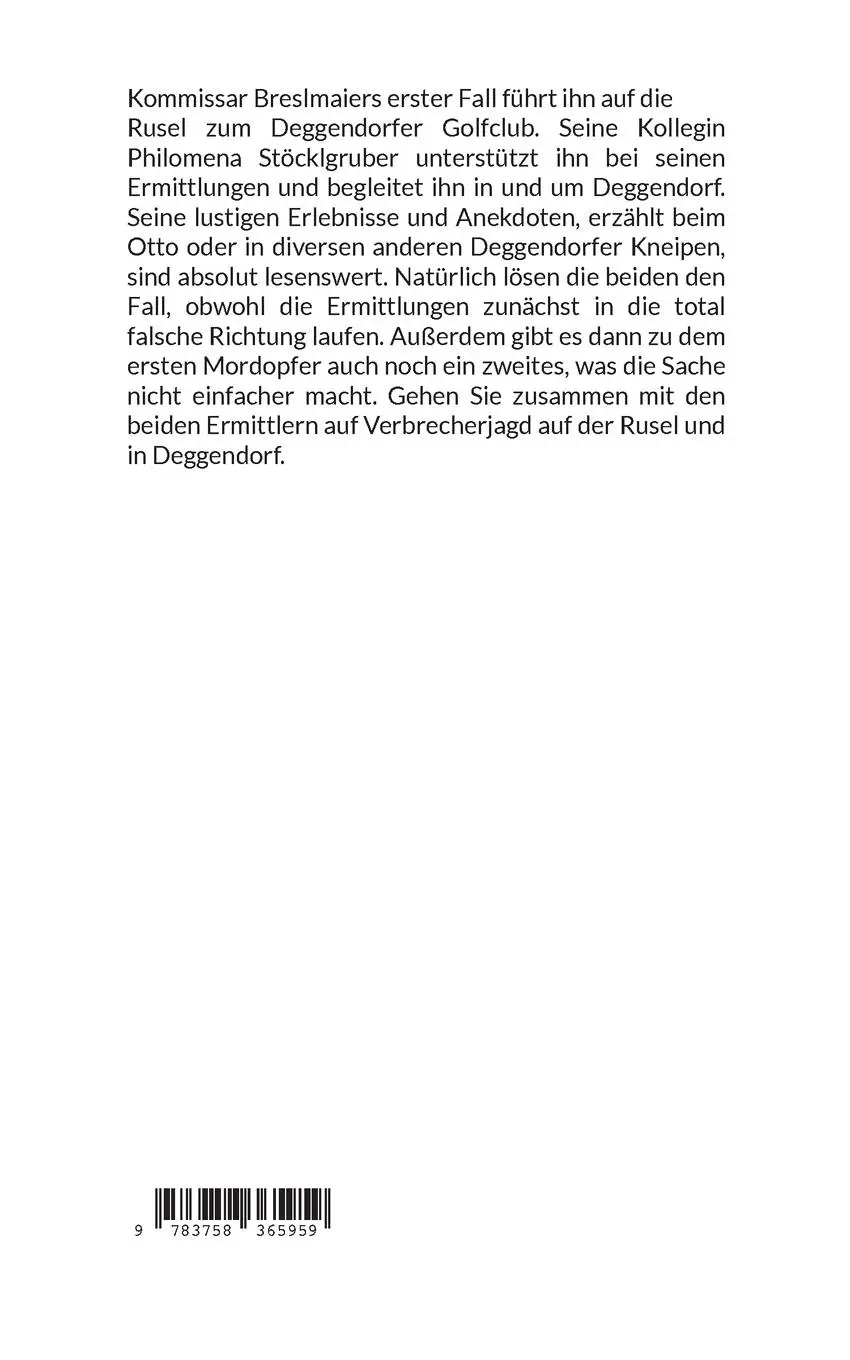 Rückseite: 9783758365959 | Ruselmord | Kommissar Breslmaiers erster Fall | Josef Kraus | Buch
