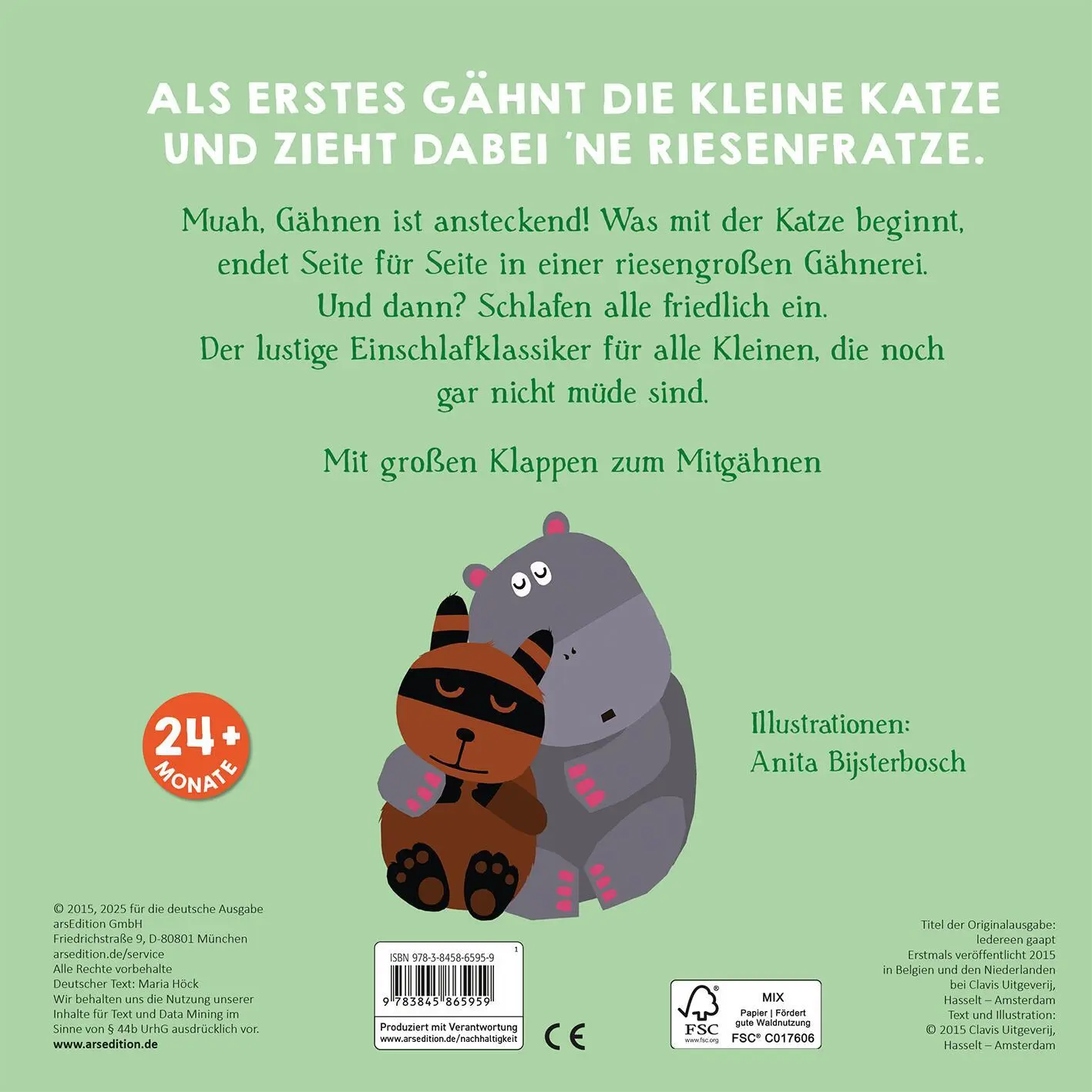 Rückseite: 9783845865959 | Alle müssen gähnen | Mit großen Klappen | Maria Höck | Buch | 26 S.