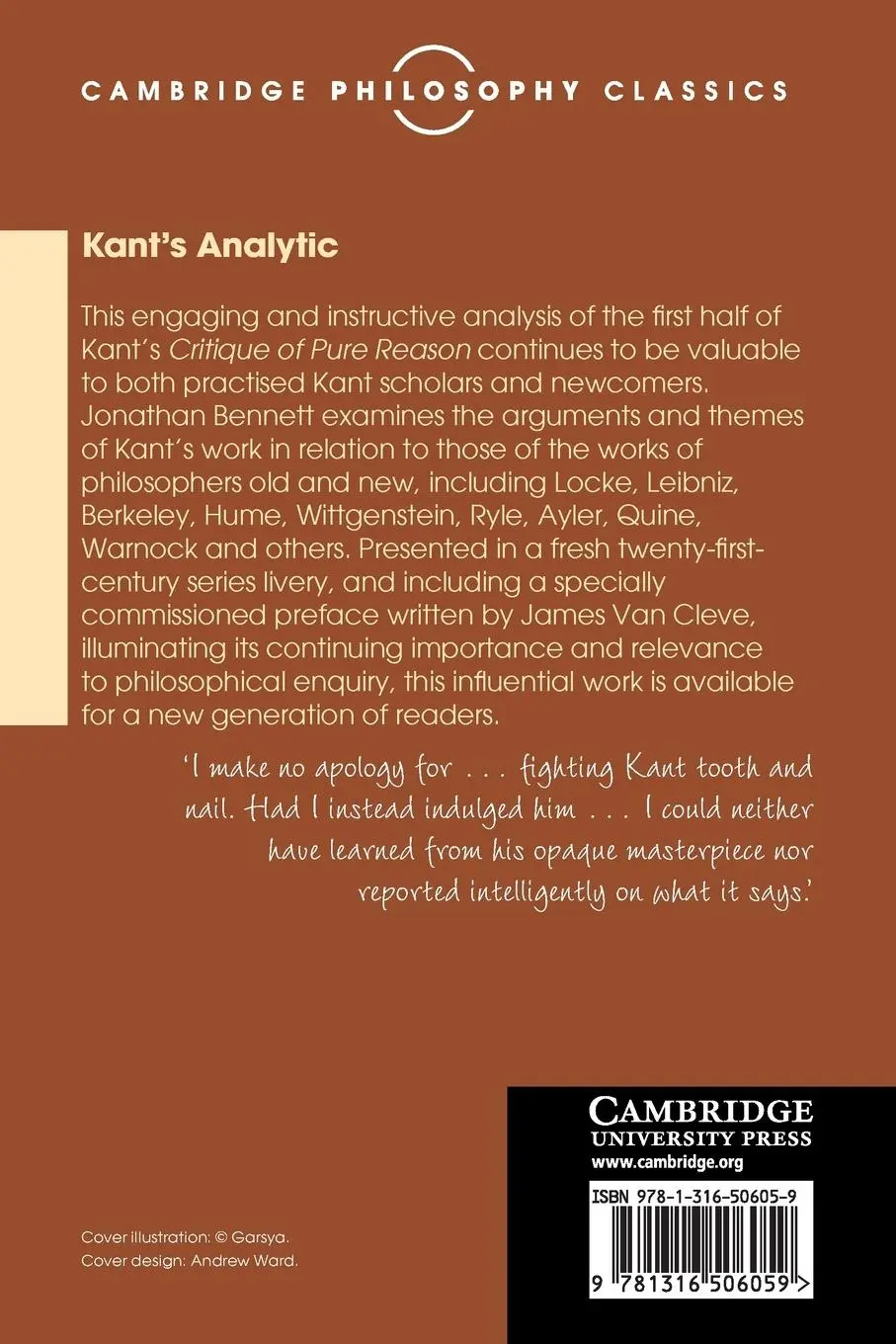 Rückseite: 9781316506059 | Kant's Analytic | Jonathan Bennett | Taschenbuch | Englisch | 2016