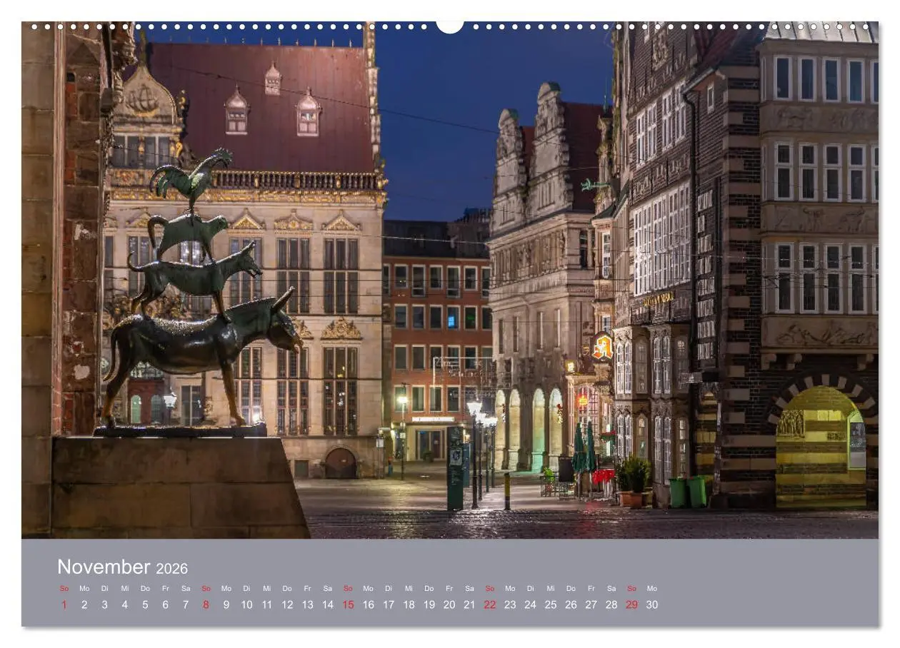 Bild: 9783457746059 | Nachts in Bremen (Wandkalender 2026 DIN A2 quer), CALVENDO...
