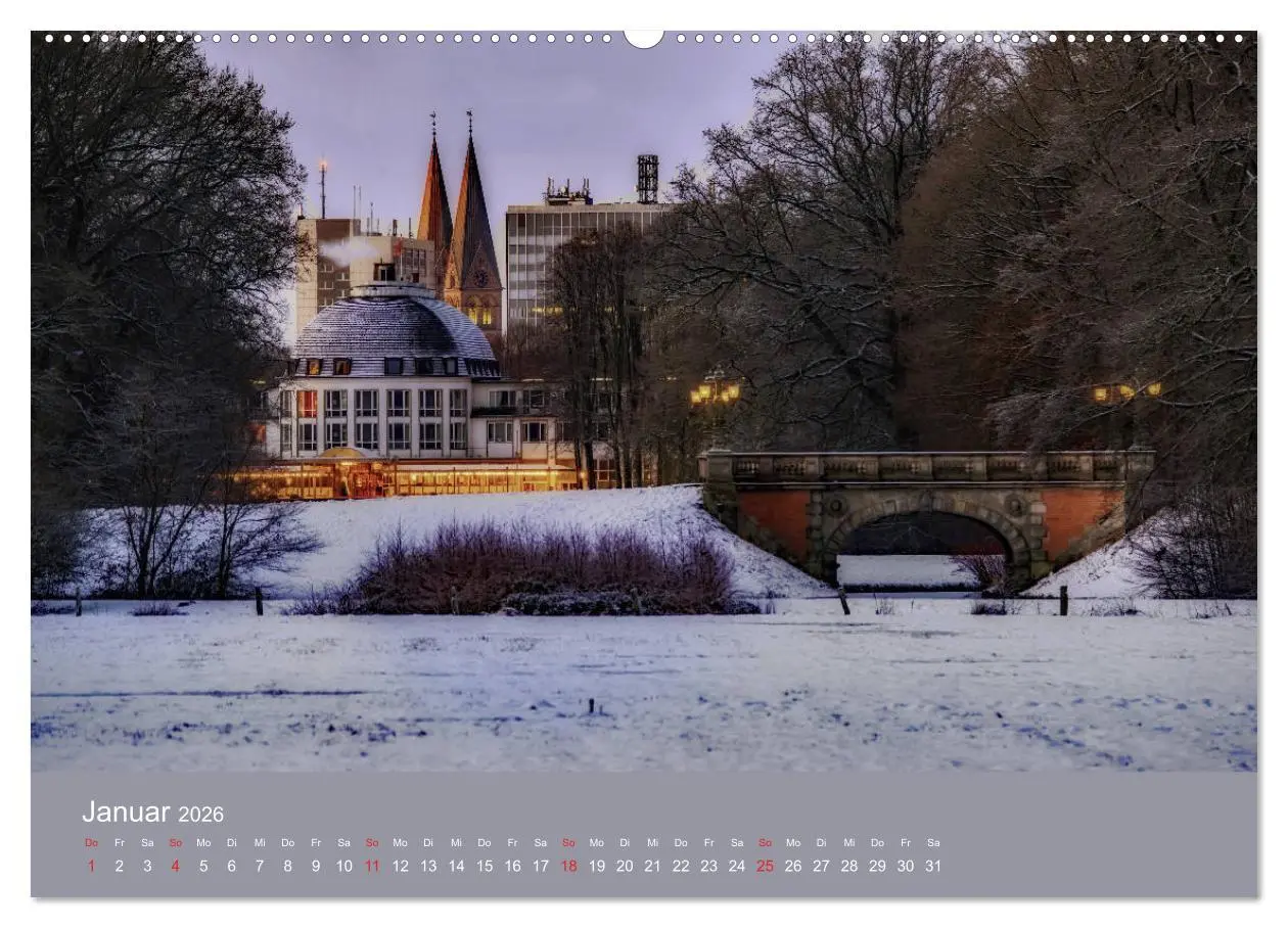 Bild: 9783457746059 | Nachts in Bremen (Wandkalender 2026 DIN A2 quer), CALVENDO...