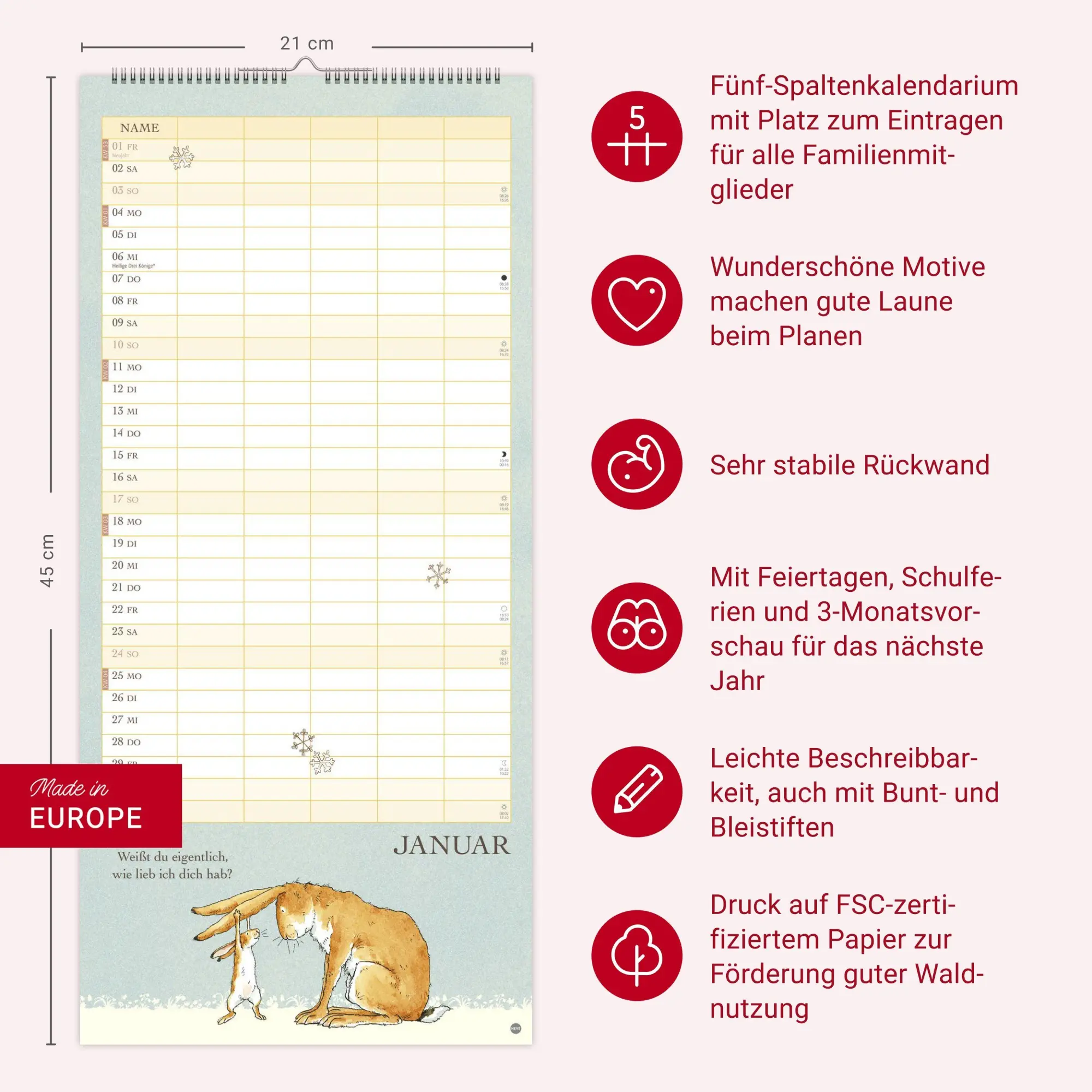 Bild: 9783756416059 | Weißt du eigentlich, wie lieb ich dich hab? Familienplaner 2027 | Heye