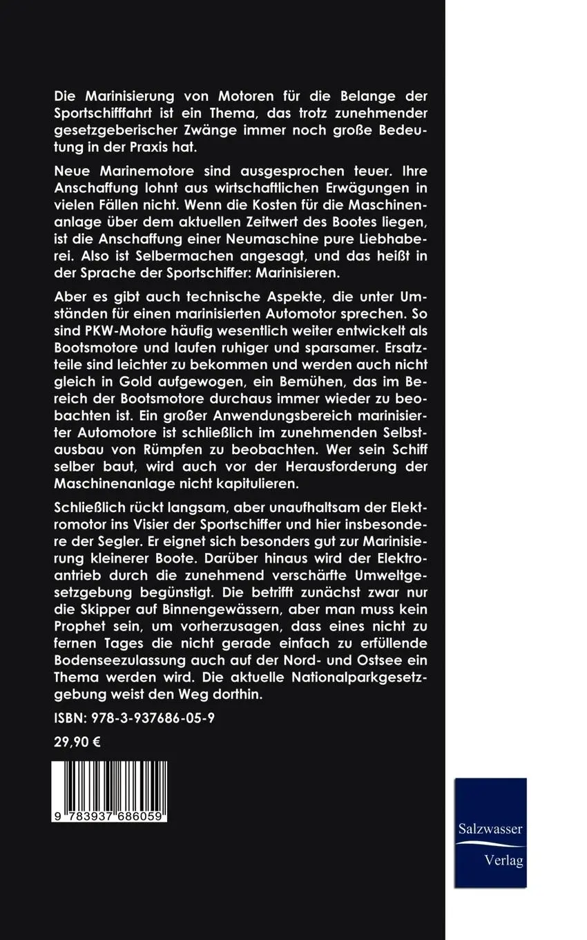 Rückseite: 9783937686059 | Marinisierung | vom Auto- zum Bootsmotor | Michael Lehmann | Buch