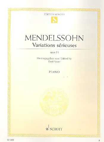Cover: 9790001086059 | Variations serieuses op.54 für Klavier | Felix Mendelssohn Bartholdy