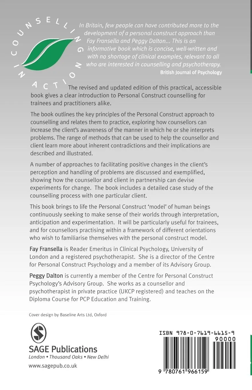 Rückseite: 9780761966159 | Personal Construct Counselling in Action | Fay Fransella (u. a.)