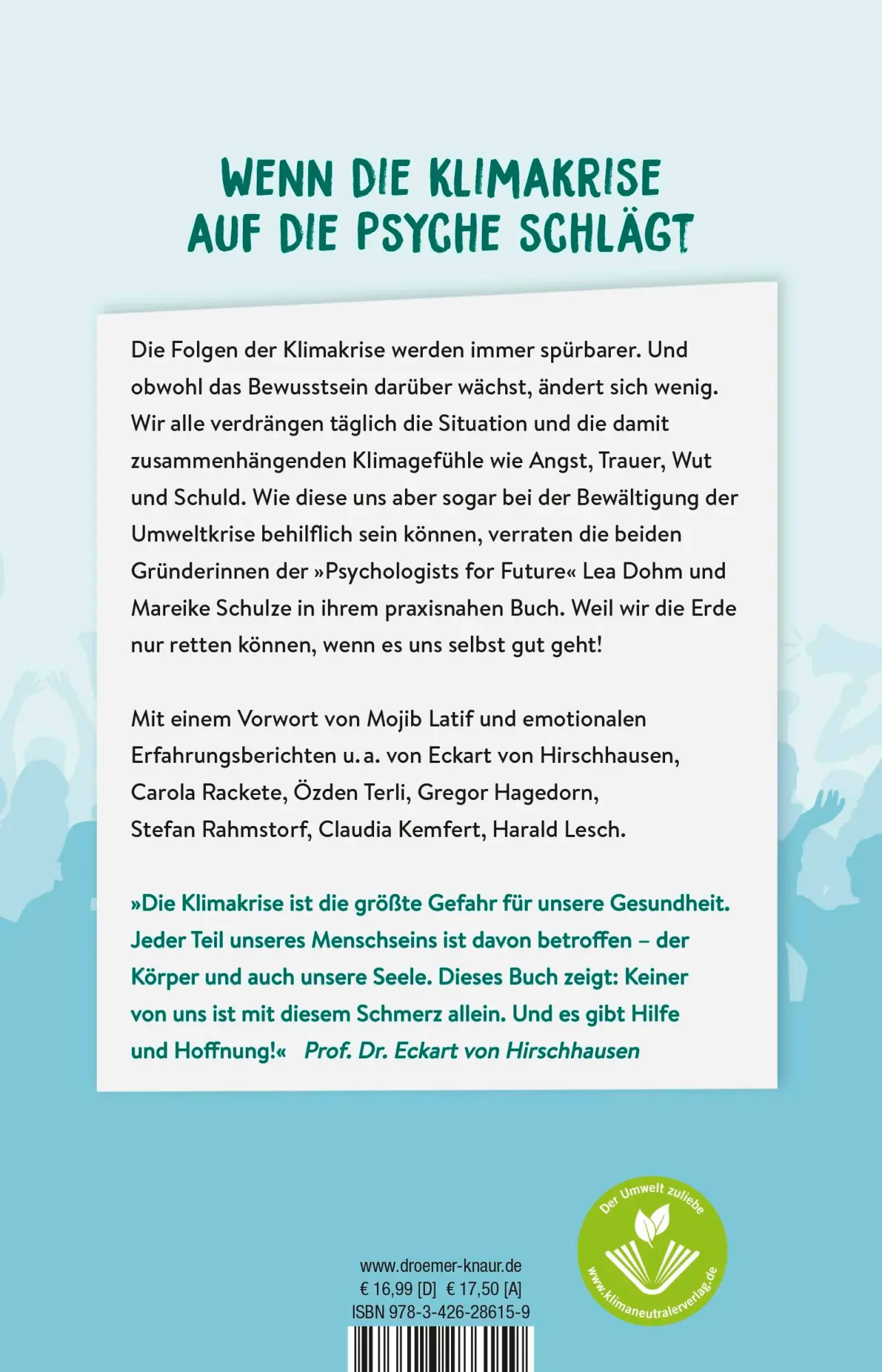 Rückseite: 9783426286159 | Klimagefühle | Lea Dohm (u. a.) | Taschenbuch | 272 S. | Deutsch