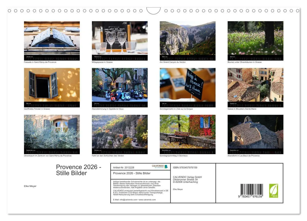 Bild: 9783457976159 | Provence 2026 - Stille Bilder (Wandkalender 2026 DIN A3 quer),...