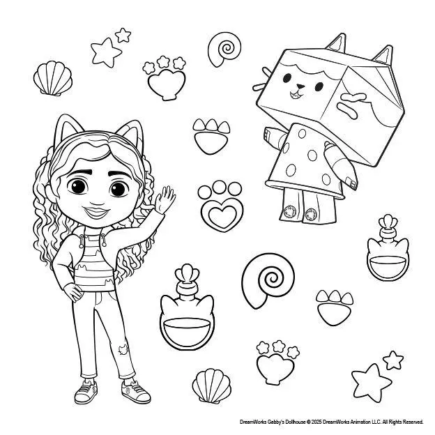 Bild: 9783833246159 | Gabby's Dollhouse: Meine schönsten Sticker zum Ausmalen | Panini