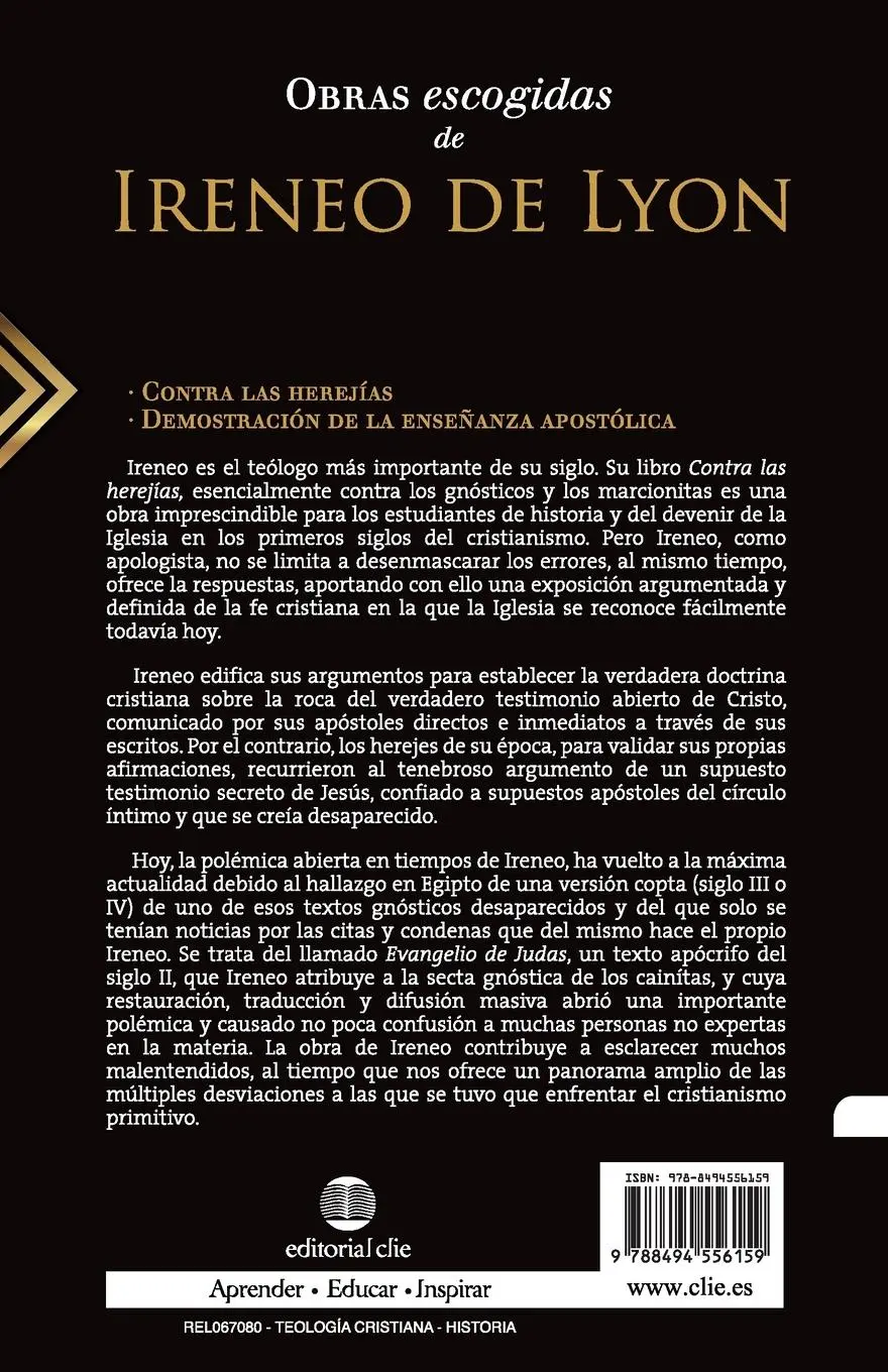Rückseite: 9788494556159 | Obras escogidas de Ireneo de Lyon | Thomas Nelson | Taschenbuch | 2018