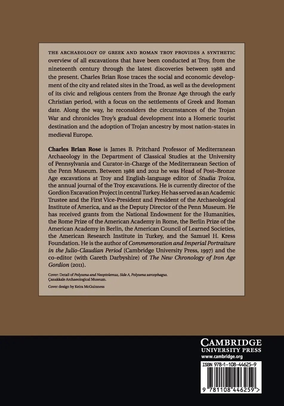 Rückseite: 9781108446259 | The Archaeology of Greek and Roman Troy | Charles Brian Rose | Buch