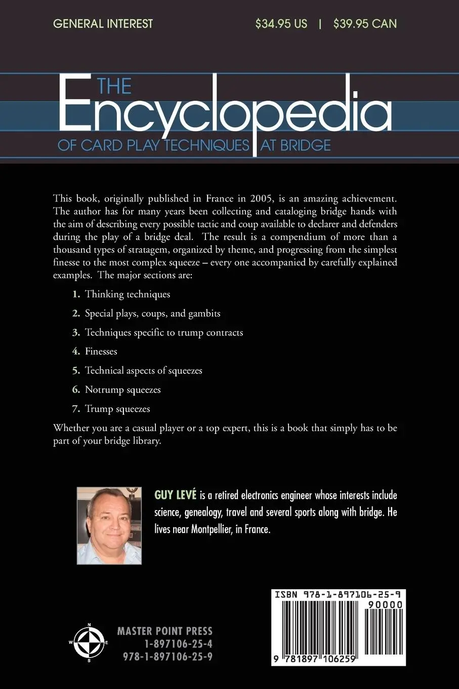 Rückseite: 9781897106259 | The Encyclopedia of Card Play Techniques at Bridge | Guy Leve | Buch
