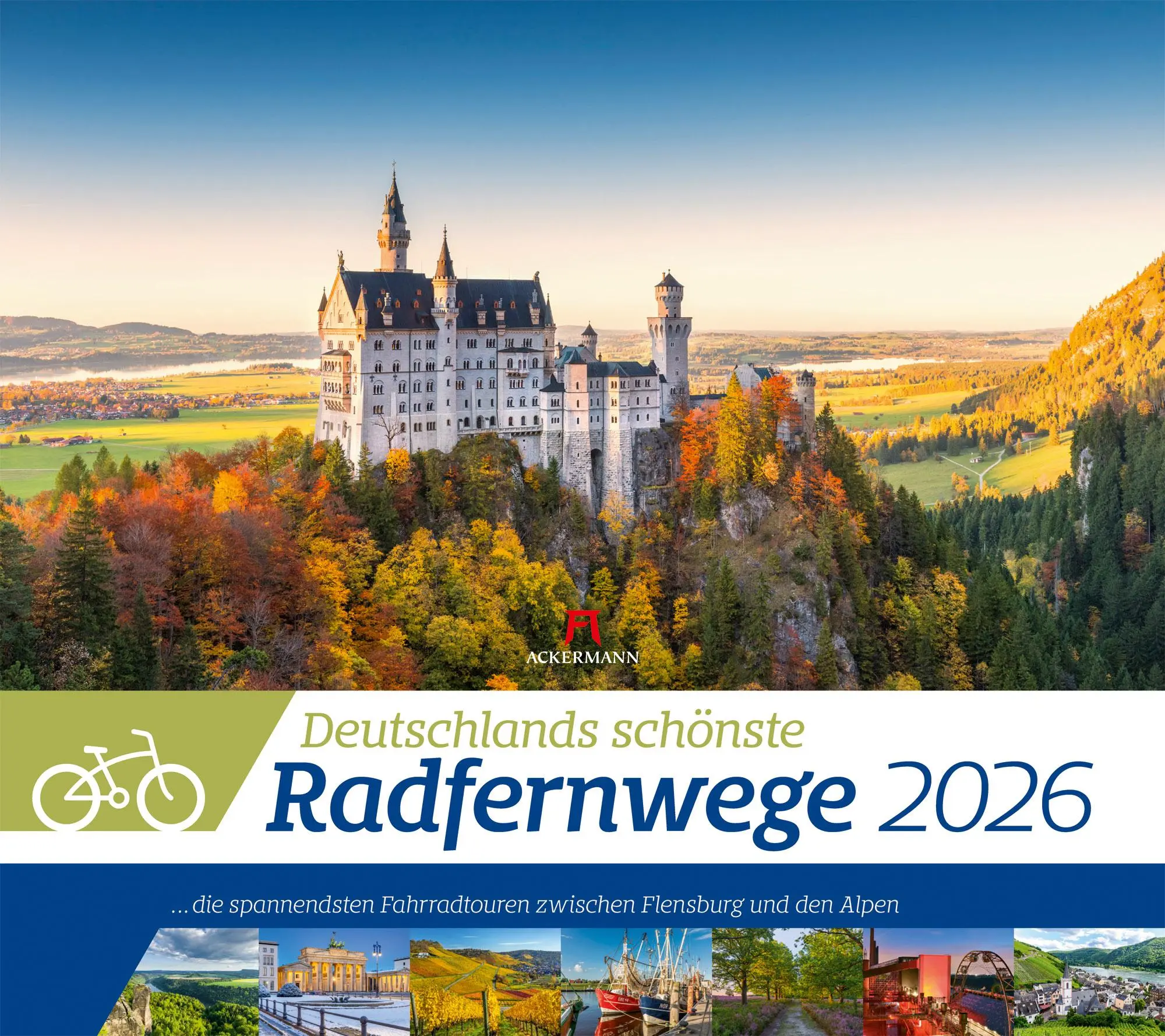 Cover: 9783838426259 | Deutschlands schönste Radfernwege Kalender 2026 | GmbH | Kalender