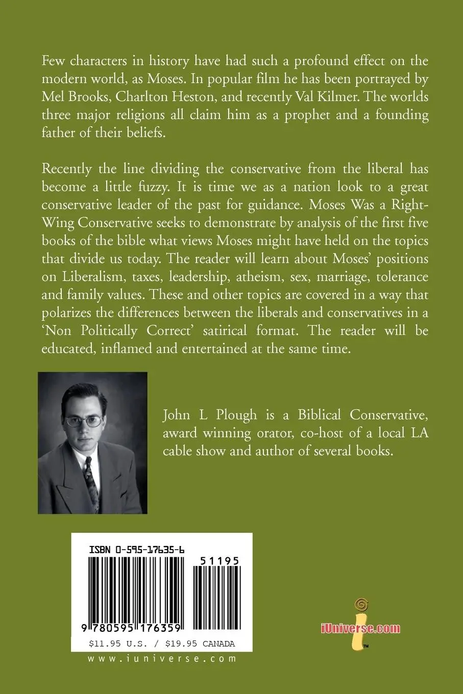 Rückseite: 9780595176359 | Moses Was a Right-Wing Conservative | John L. Plough | Taschenbuch
