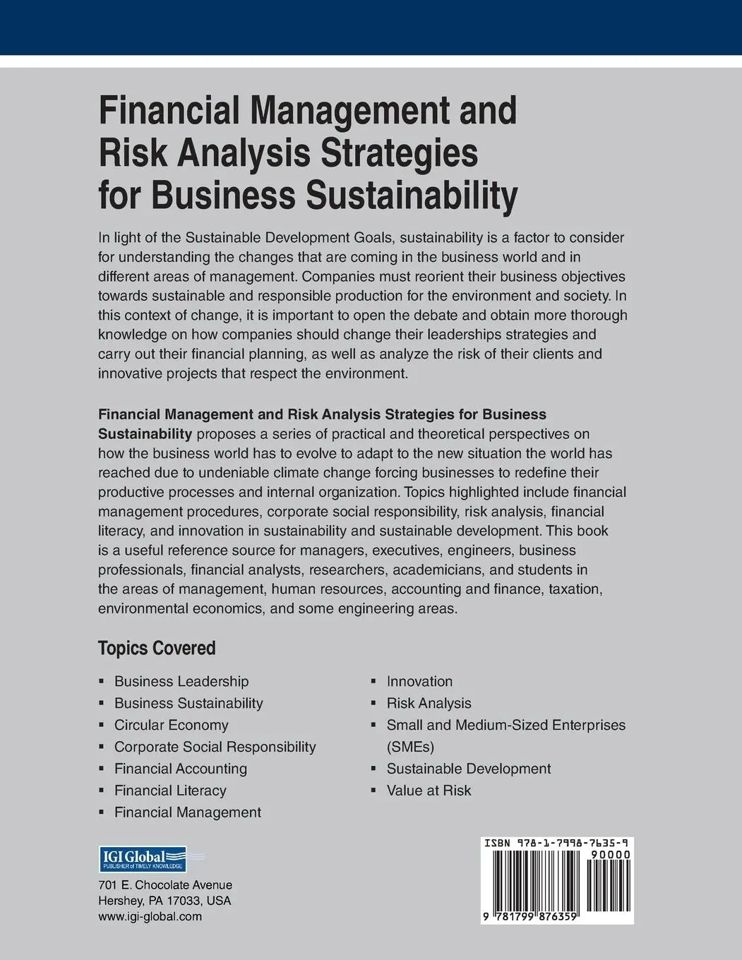 Rückseite: 9781799876359 | Financial Management and Risk Analysis Strategies for Business...