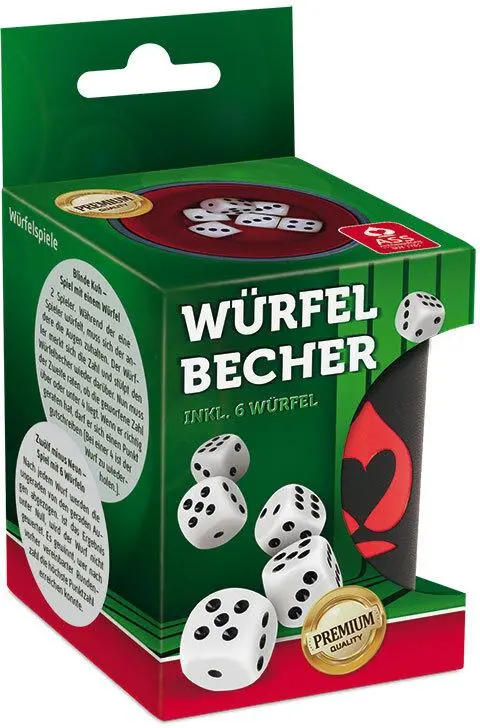 Cover: 4042677066459 | Premium Würfelbecher + 6 Würfel, Aufh.-FS, VE 6 | ASS Altenburger
