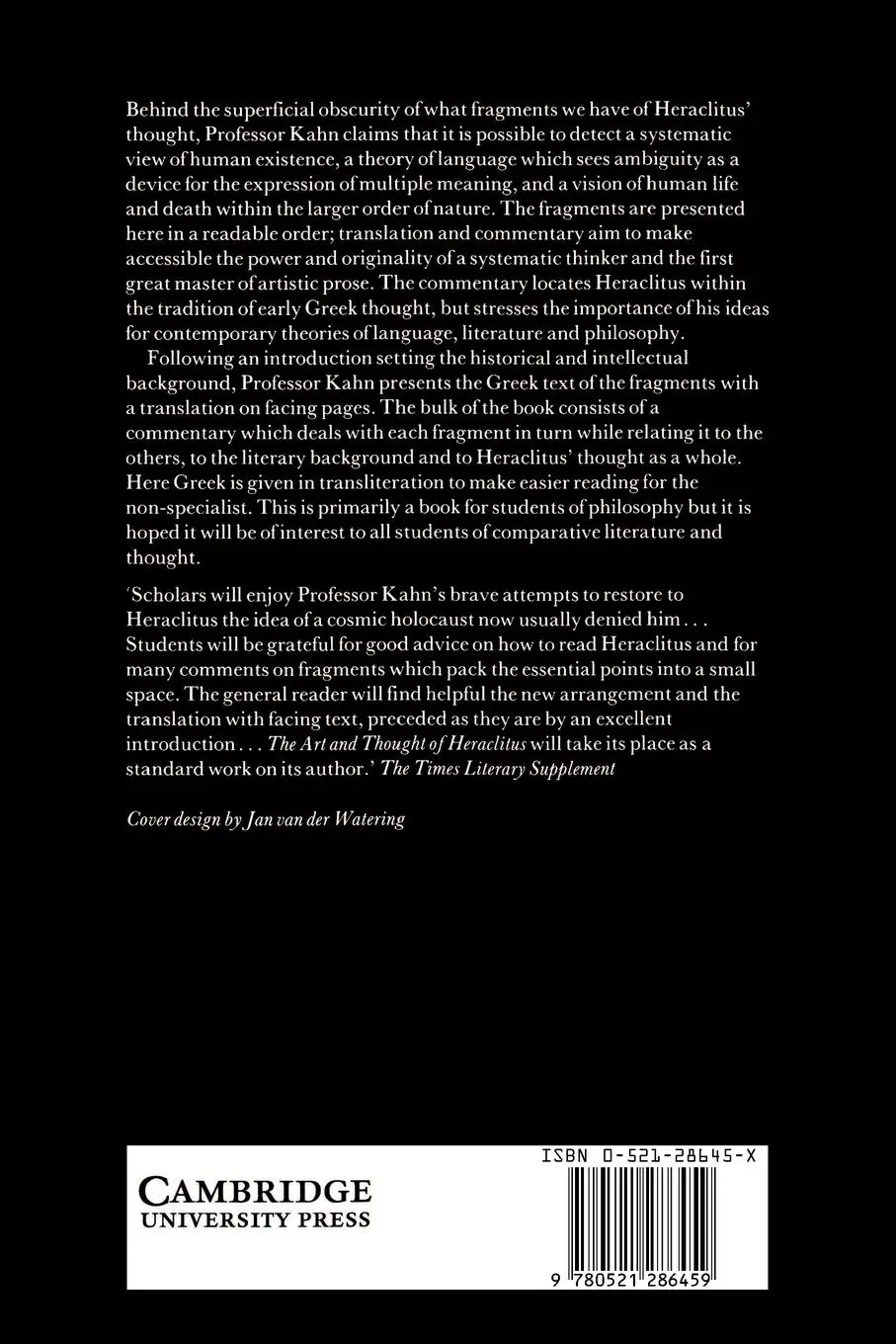 Rückseite: 9780521286459 | The Art and Thought of Heraclitus | Heraclitus. | Taschenbuch | 2003
