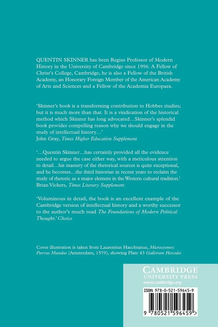 Rückseite: 9780521596459 | Reason and Rhetoric in the Philosophy of Hobbes | Skinner (u. a.)