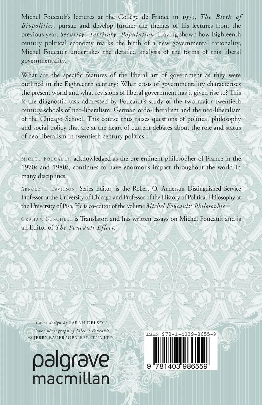 Rückseite: 9781403986559 | The Birth of Biopolitics | Arnold I. Davidson (u. a.) | Taschenbuch