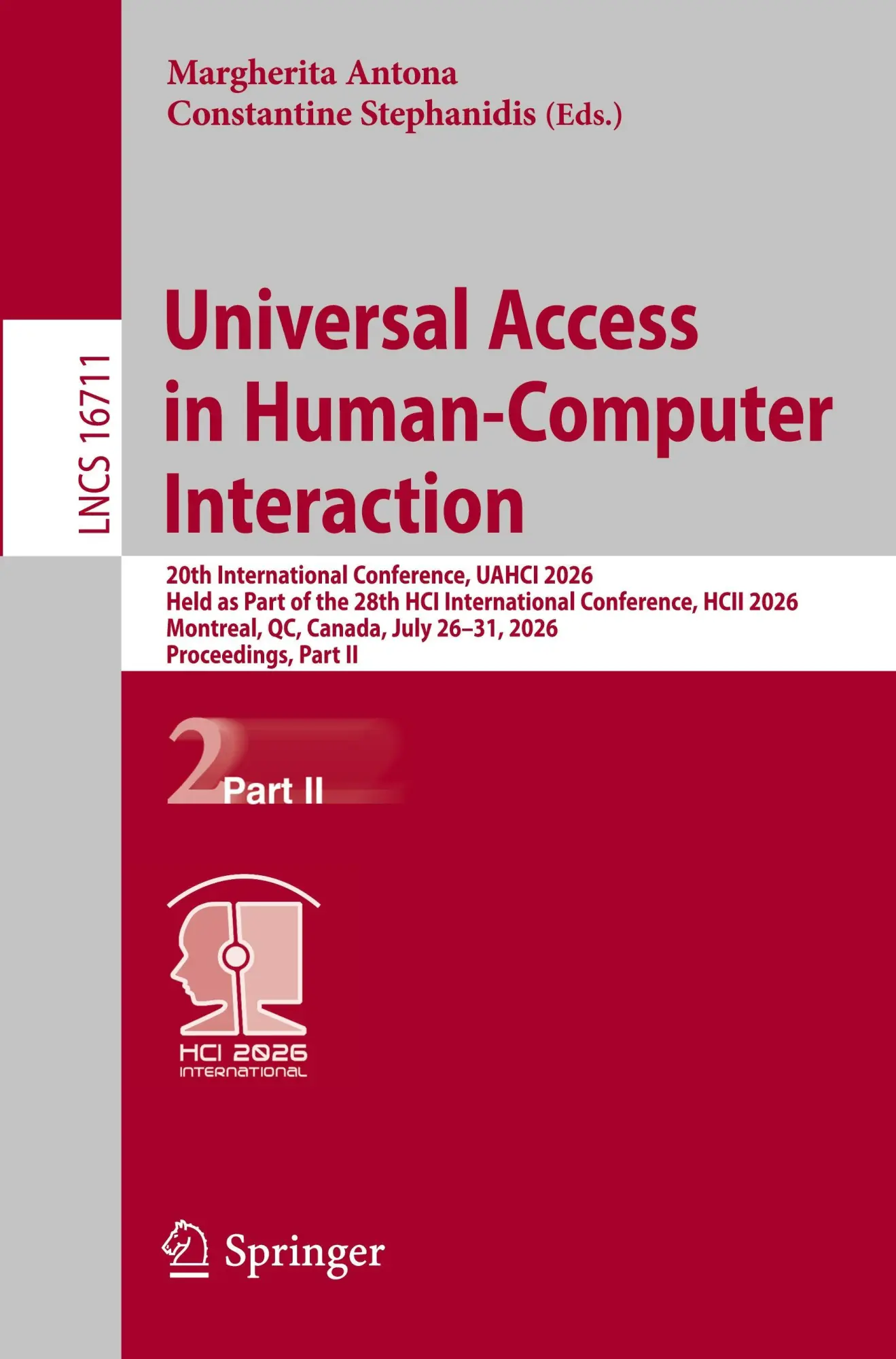 Cover: 9783032296559 | Universal Access in Human-Computer Interaction | Antona (u. a.) | Buch