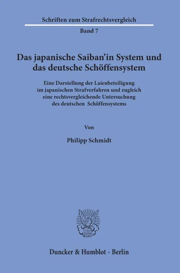 Cover: 9783428156559 | Das japanische Saiban'in System und das deutsche Schöffensystem.