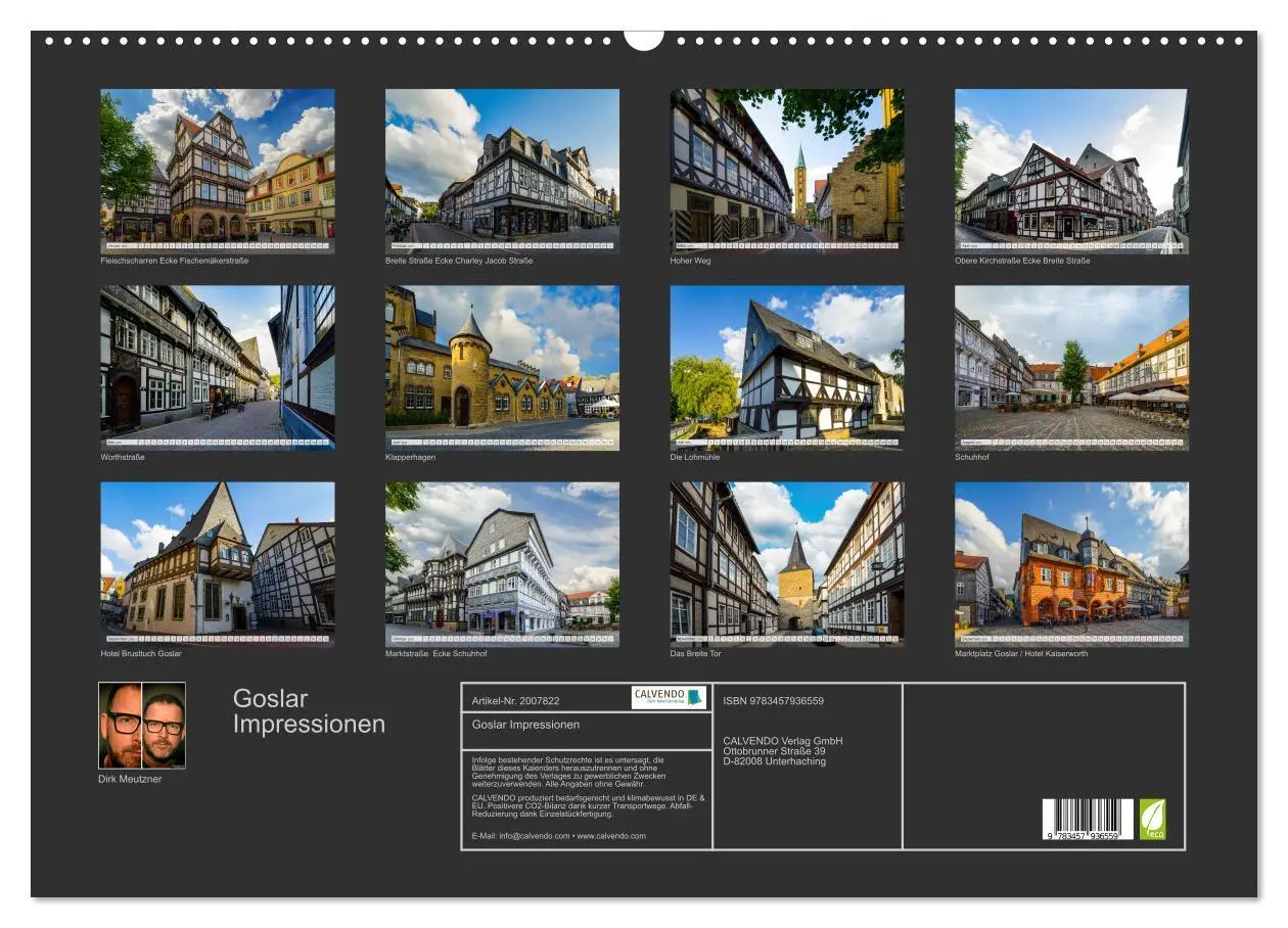 Bild: 9783457936559 | Goslar Impressionen (Wandkalender 2026 DIN A2 quer), CALVENDO...