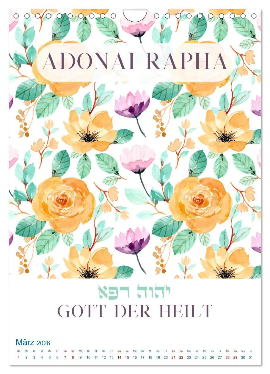 Bild: 9783516266559 | Hebräische Namen Gottes aus der Torah (Wandkalender 2026 DIN A4...