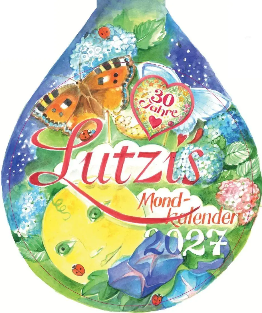 Cover: 9783942966559 | Lutzis Mondkalender rund Ø 16cm (Tagesabreisskalender) 2027 | Kalender