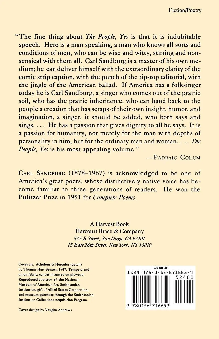 Rückseite: 9780156716659 | People Yes | Carl Sandburg (u. a.) | Taschenbuch | Paperback | 1990