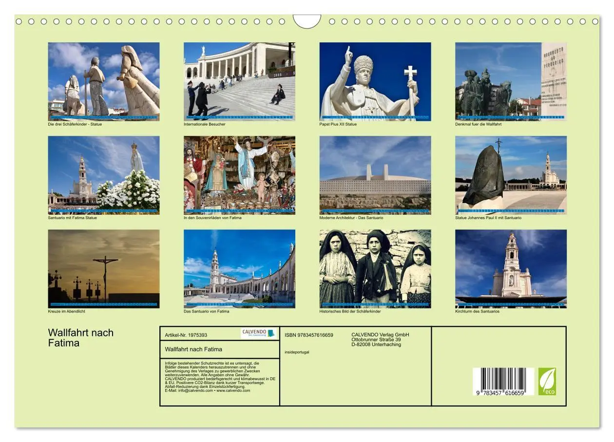 Bild: 9783457616659 | Wallfahrt nach Fatima (Wandkalender 2026 DIN A3 quer), CALVENDO...