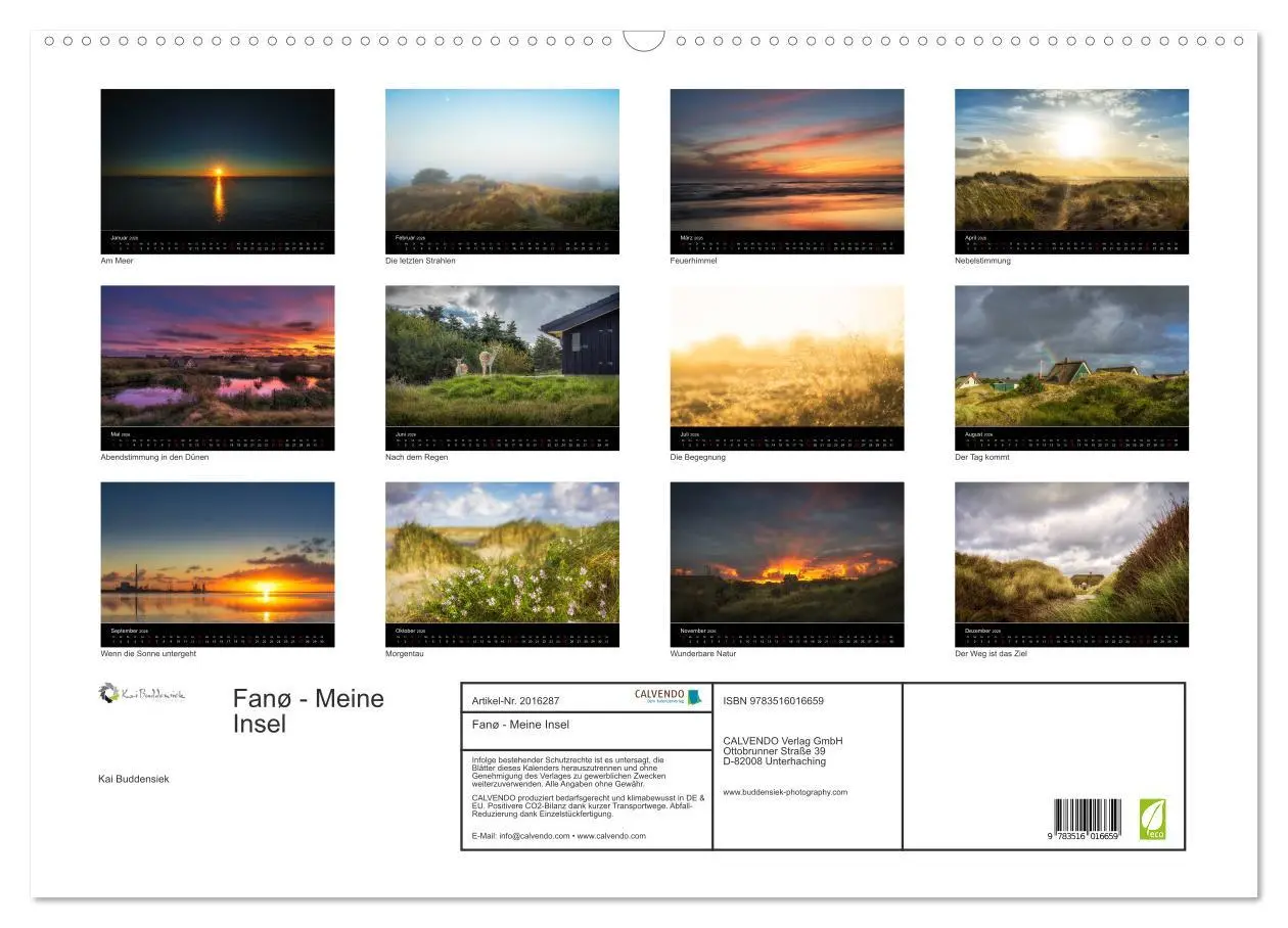 Bild: 9783516016659 | Fanø - Meine Insel (Wandkalender 2026 DIN A2 quer), CALVENDO...